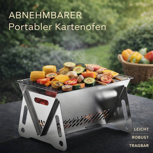 Grill im Großen! für Garten, Fahrradtour, Wandern, Angeln, Camping und Outdoor-Aktivitäten